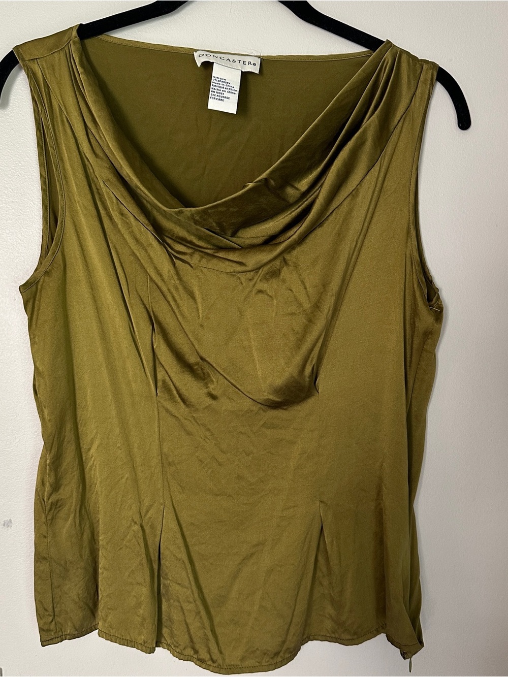 Doncaster Olive Cowl-Neck Sleeveless Camisole
